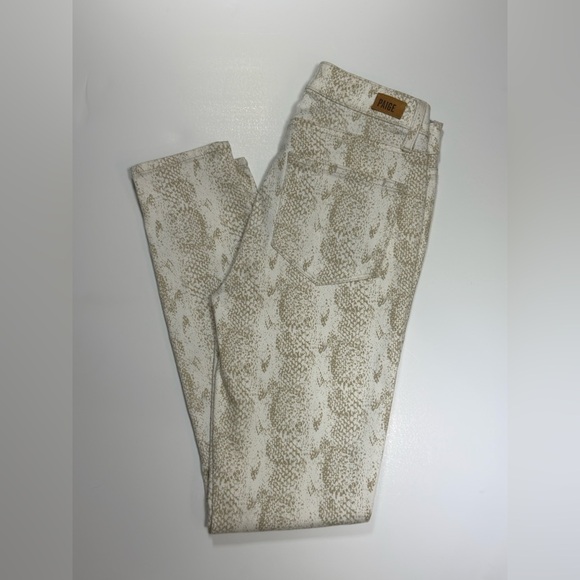 PAIGE Denim - PAIGE Women's Tan Patterned Skinny Jeans
